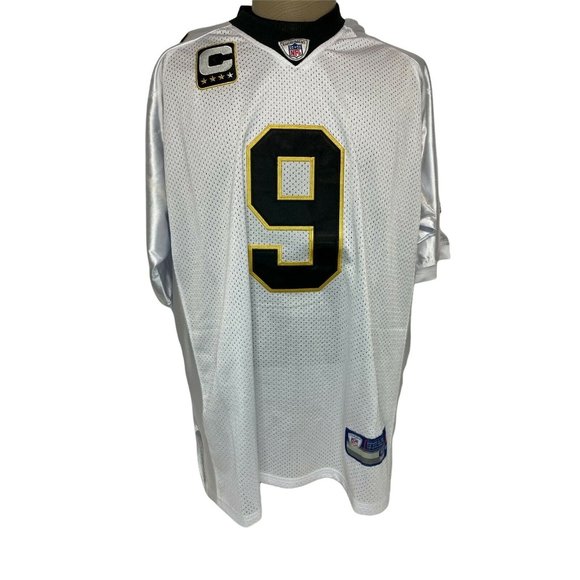 New Orleans Saints Drew Brees Jersey 9 NFL Football White Captain SIZE 56 XXXL - Picture 1 of 6